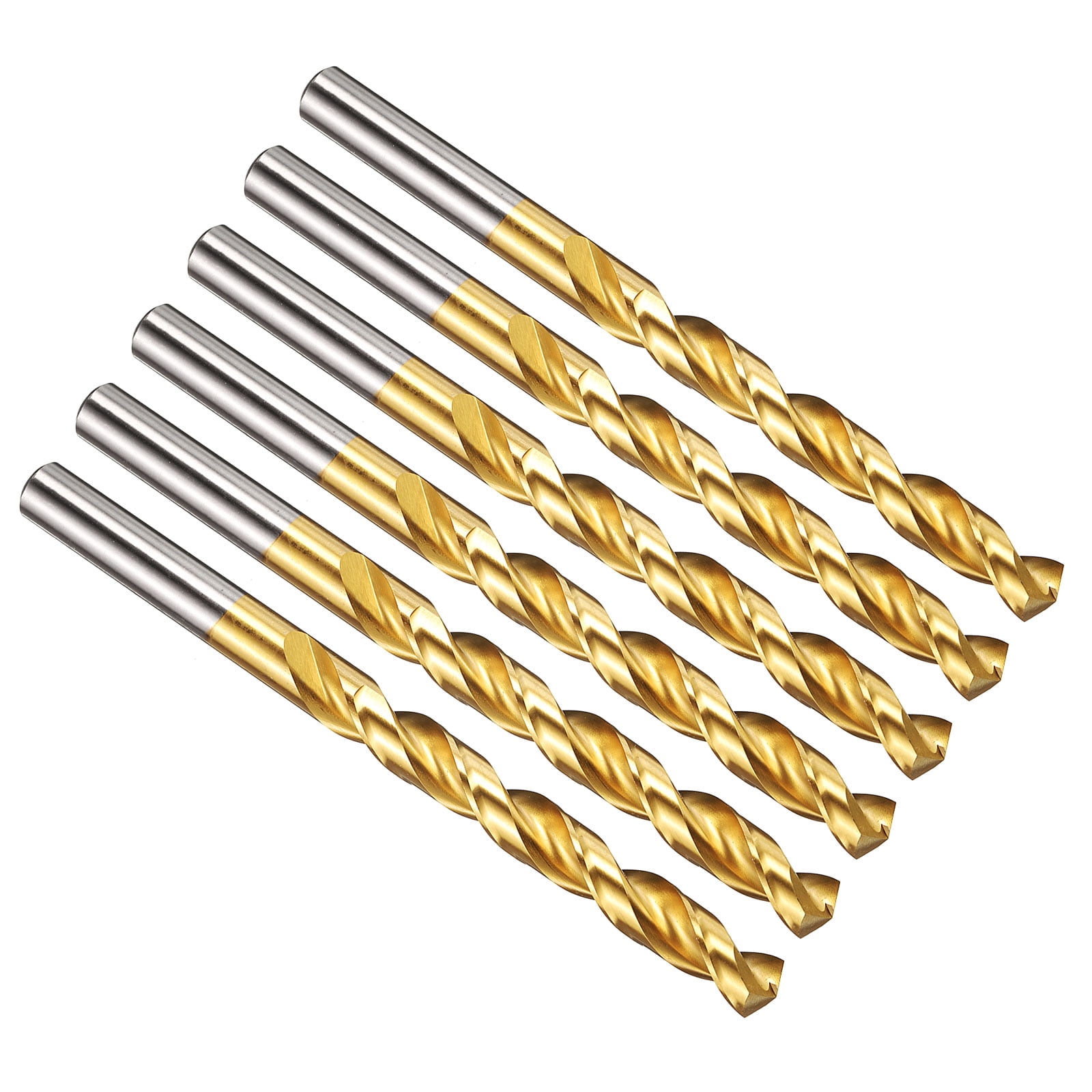 Uxcell 9mm Drill Bit, M42 8% Cobalt High-Speed Steel Jobber Straight Shank 135° Titanium Nitride (TiN) Coated for Hard Metal Stainless Steel - 6 Pack