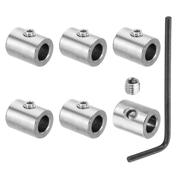 Uxcell 9mm Hole Wire Rope Clips Set, 6 Pcs Brass Single Holes Cable Clamps with M6 Hexagon Screws Spanner, Silver