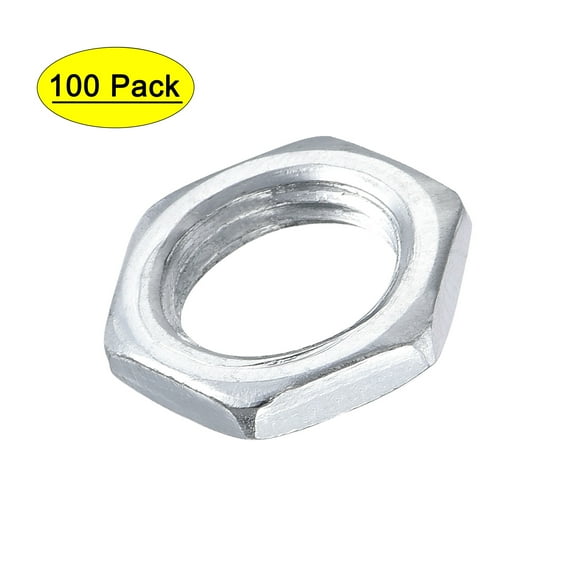 Uxcell 9mm ID 1/8IP Screw Thread Jam Lock Fasteners Hex Nut Galvanized 100 Pack