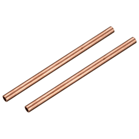 Uxcell 9mm OD 1mm Wall Thickness 150mm Length Copper Round Tube 2 Pack