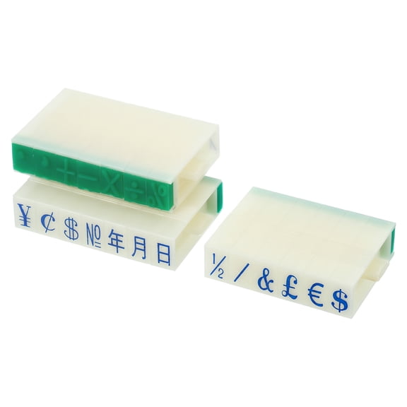 Uxcell 9mm Plastic 20 Digits Font Size 3 Date Currency Math Detachable Character Stamp Set