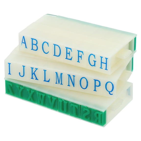 Uxcell 9mm Plastic 26 Digits Font Size 3 Alphabet A-Z Detachable Letter Stamp Set