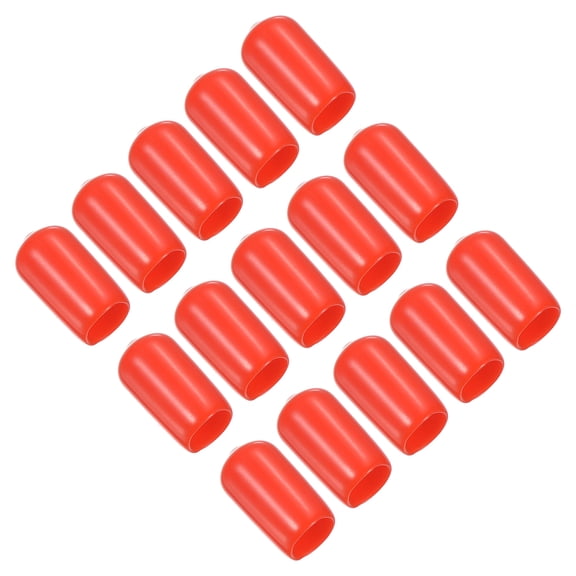 Uxcell 9mm Snooker Cue Tip Cover, Pool Cue Tips Rubber Cover Billiards Head Club Protector Stick, Red 15 Pcs