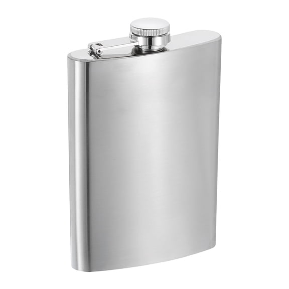 Uxcell 9oz 250ml Stainless Steel Hip Flask for Camping Hiking Outdoor Activity, Silver
