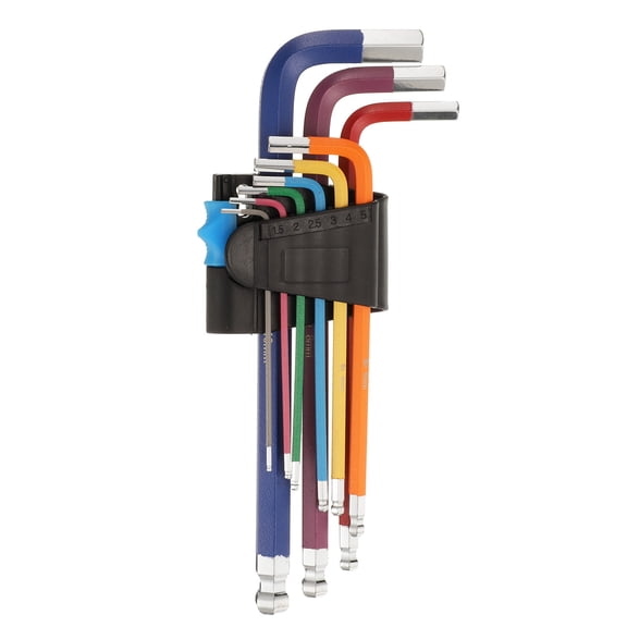 Uxcell 9pcs Ball End Hex Key Wrench Set 1.5-10mm S2 Steel L-Shape Long Arm Hexagon Metric Wrenches