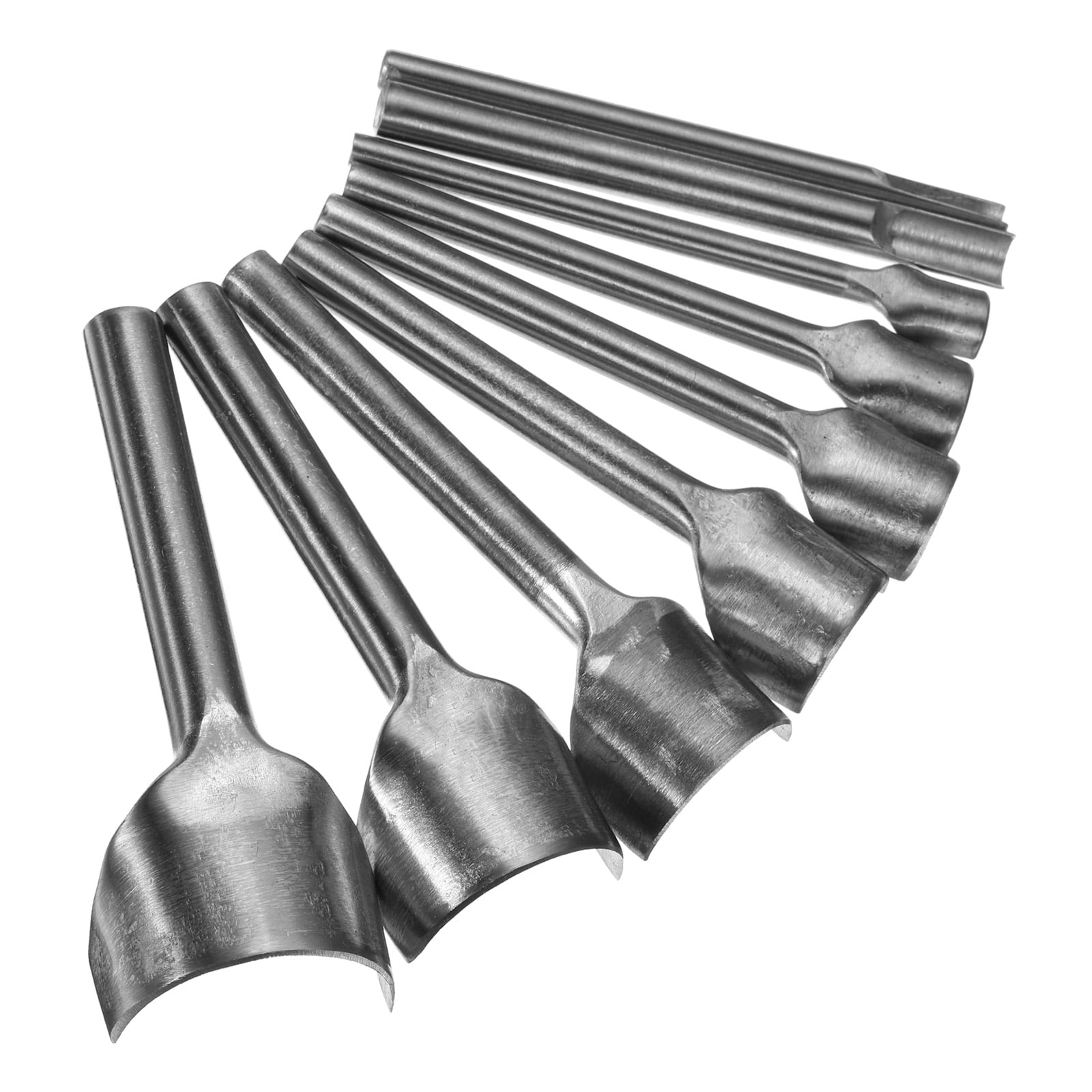 Uxcell 9pcs Half-Round Leather Cutter Punch 5mm-40mm Carbon Steel Strap Punch Tool for Crafting Strap Belt Wallet