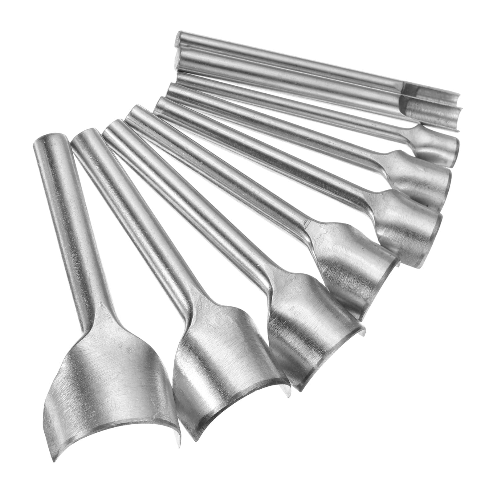 Uxcell 9pcs Half-Round Leather Cutter Punch 5mm-40mm Iron Strap Punch Tool for Crafting Strap Belt Wallet