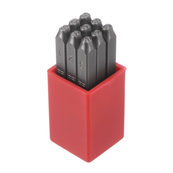 Uxcell 9pcs Metal Number Stamp 2.5mm Steel Reverse Punch for Metal Plastic Wood Leather