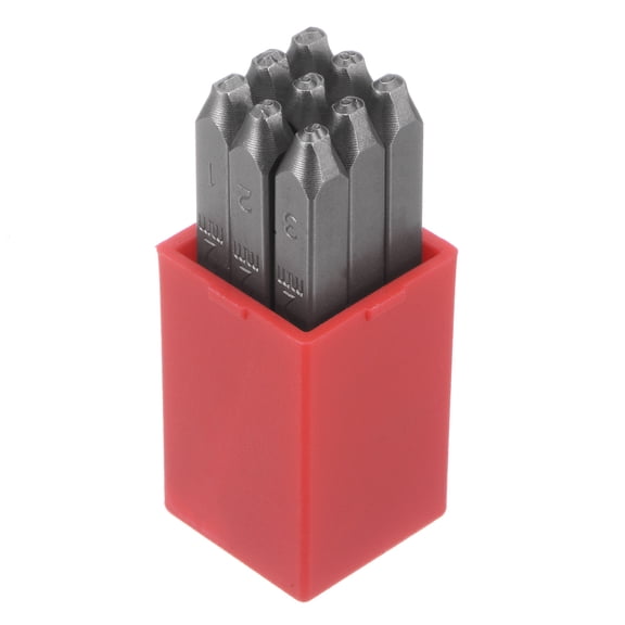 Uxcell 9pcs Metal Number Stamp 2mm Steel Reverse Punch for Metal Plastic Wood Leather