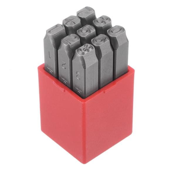 Uxcell 9pcs Metal Number Stamp 6mm Steel Reverse Punch for Metal Plastic Wood Leather