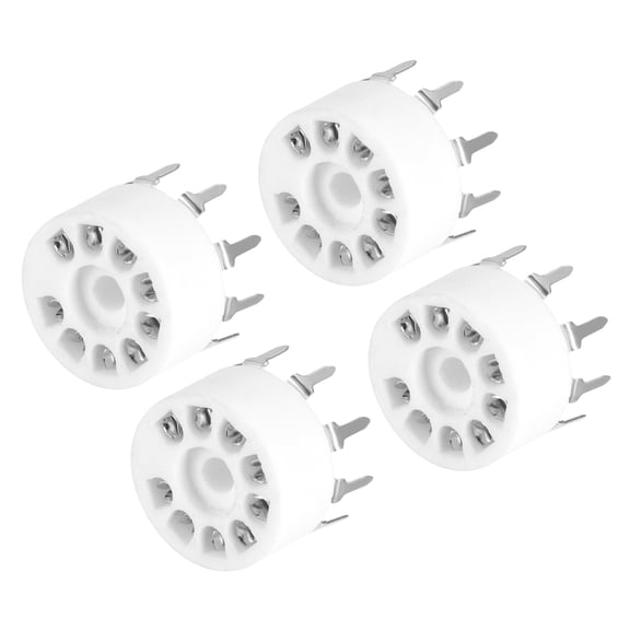 Uxcell 9pin Tube Socket Plastic, Vacuum Tube Protect Tube Pin Socket, White for 12AX7 Pack of 4