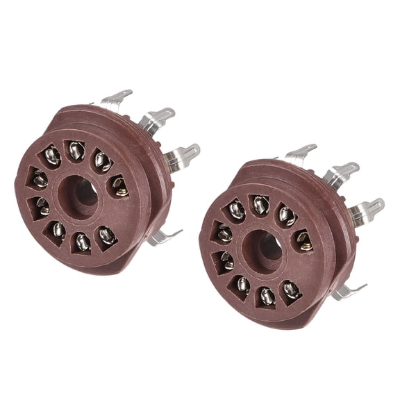 Uxcell 9pin Tube Socket Plastic,for Vacuum Tube,Tinning plate for 12AX7 Tube 2pcs