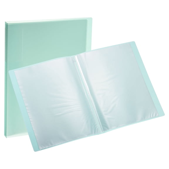 Uxcell 9x12" Binders with Plastic Sleeve, 2Pcs PP 30 Pockets Waterproof File Portfolio Folder Protector, Green