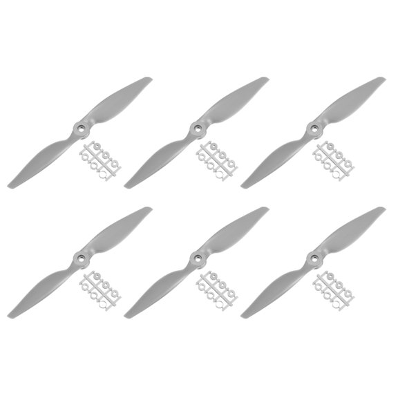 Uxcell 9x4.5 Inch RC Propellers 2-Vane Blades Props Gray with Adapter Rings RC Airplane Aircraft Prop Replacement 6Pcs