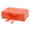 thumbnail image 1 of Uxcell 9x7x3 Inch Magnetic Gift Box Collapsible Paper Party Favor Boxes with Lid and Ribbon Orange, 1 of 6