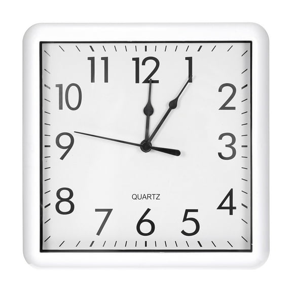 Uxcell 9x9 inch Wall Clock, Quartz Battery Operated Silent Non-Ticking Square Wall Clocks, White