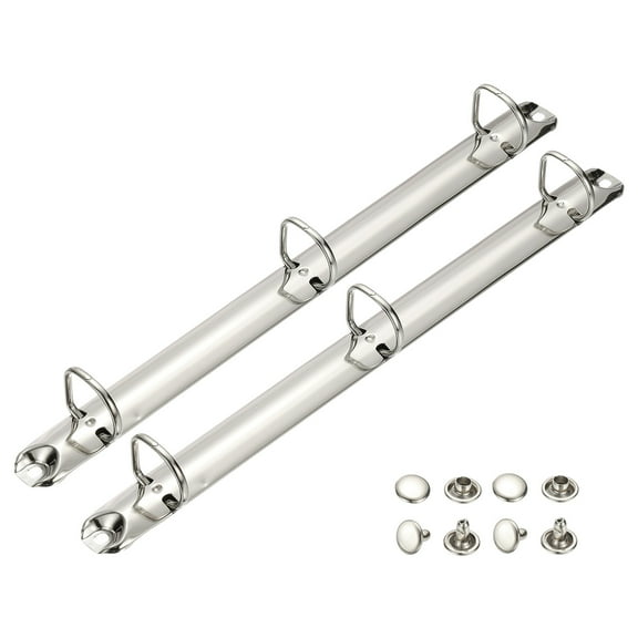 Uxcell A4 3 Hole Ring Binder Mechanisms, 2 Set 0.98" D Ring Replacement Binder Planner Loose Leaf Binding Spines for Organizers DIY Fill Paper Storage Folder Accessories, 20mm Silver Tone