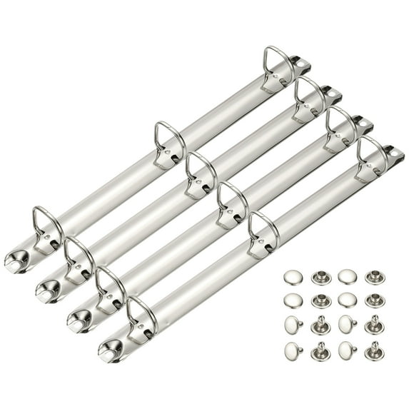 Uxcell A4 3 Hole Ring Binder Mechanisms, 4 Set 0.79" D Ring Replacement Binder Planner Loose Leaf Binding Spines for Organizers DIY Fill Paper Storage Folder Accessories, 20mm Silver Tone