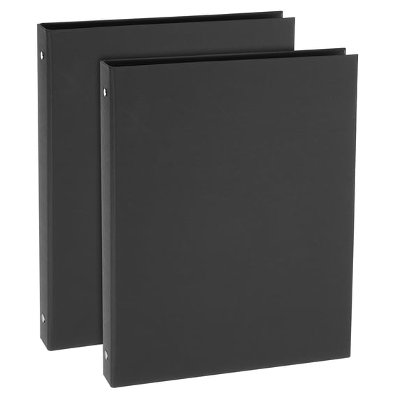 Uxcell A4 Binder Cover, 2 Pcs 4 Round Ring Binder Protector Kraft Paper Binder Shell Hardcover for Meeting Notebook Folder, Black