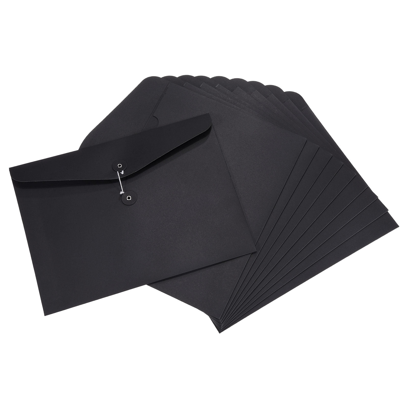 Uxcell A4 Document Filing Envelopes Pocket String File Folders, Black 10  Pack - Walmart.com, image size:1600x1600