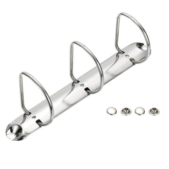 Uxcell A5 3 Hole Ring Binder Mechanisms, 1 Set 1" D Ring Replacement Binder Planner Loose Leaf Binding Spines for Organizers DIY Fill Paper Storage Folder Accessories, 50mm Silver Tone