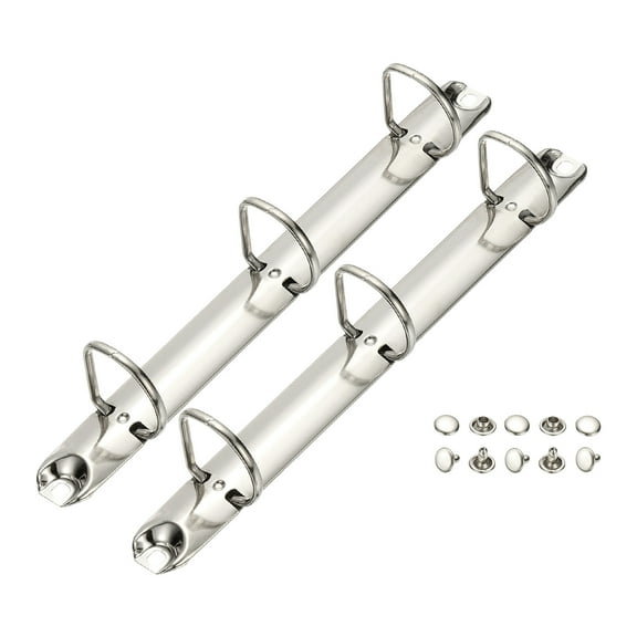 Uxcell A5 3 Hole Ring Binder Mechanisms, 2 Set 0.98" D Ring Replacement Binder Planner Loose Leaf Binding Spines for Organizers DIY Fill Paper Storage Folder Accessories, 20mm Silver Tone