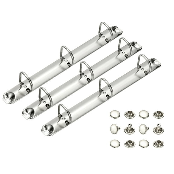 Uxcell A5 3 Hole Ring Binder Mechanisms, 3 Set 0.8" D Ring Replacement Binder Planner Loose Leaf Binding Spines for Organizers DIY Fill Paper Storage Folder Accessories, 20mm Silver Tone