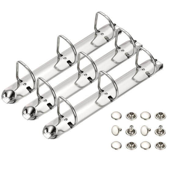 Uxcell A5 3 Hole Ring Binder Mechanisms, 3 Set 1" D Ring Replacement Binder Planner Loose Leaf Binding Spines for Organizers DIY Fill Paper Storage Folder Accessories, 30mm Silver Tone