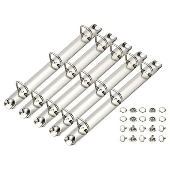 Uxcell A5 3 Hole Ring Binder Mechanisms, 5 Set 0.63" D Ring Replacement Binder Planner Loose Leaf Binding Spines for Organizers DIY Fill Paper Storage Folder Accessories, 20mm Silver Tone
