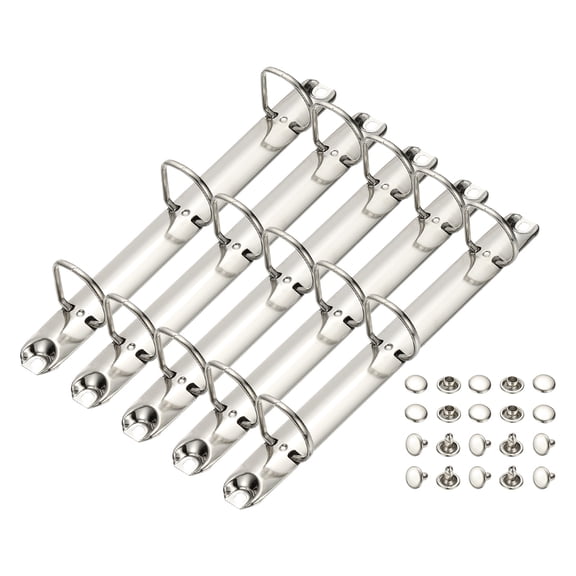 Uxcell A5 3 Hole Ring Binder Mechanisms, 5 Set 0.98" D Ring Replacement Binder Planner Loose Leaf Binding Spines for Organizers DIY Fill Paper Storage Folder Accessories, 20mm Silver Tone