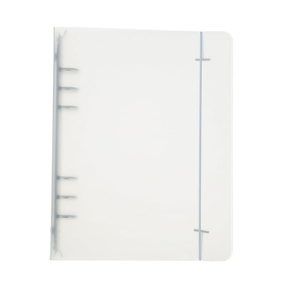 Uxcell A5 Binder Cover, 1 Pcs PP 6 Ring Round Ring Binder Cover with White Fixing Belt