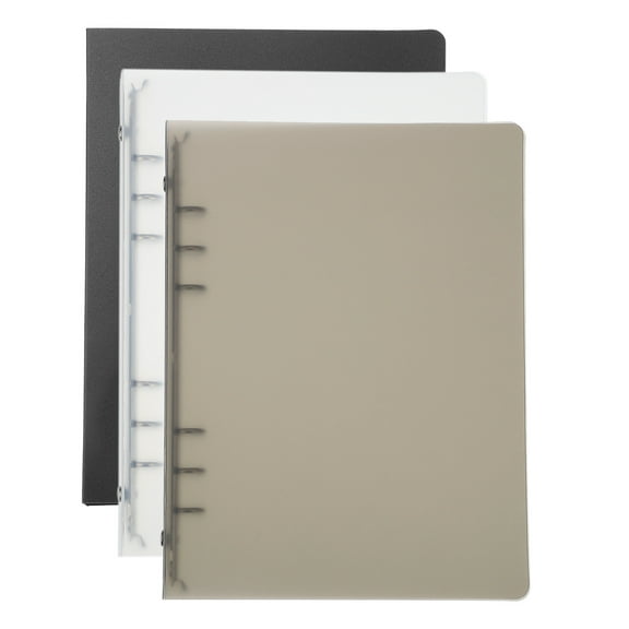 Uxcell A5 Binder Cover, 3 Pcs PP 6 Ring Loose Leaf Binder Protector Round Ring Binder, Multicolor
