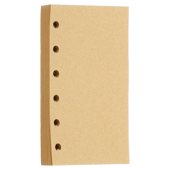 Uxcell A7 Refill Paper, Unlined Blank Kraft Paper Refillable Paper 6 Hole Filler Inserts Loose Leaf Paper for 6 Ring Binder, 80 Sheets/160 Pages, Beige