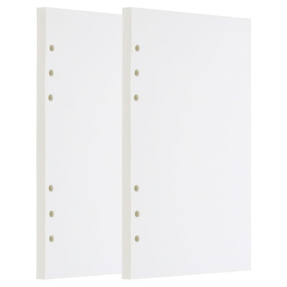 Uxcell A5 Blank Refill Paper, Loose Leaf Paper 6 Hole Planner Refills for 6 Ring Refillable Binder Notebook Paper Filler Planner Inserts Office Diary Journals, 160 Sheets/320 Pages, White