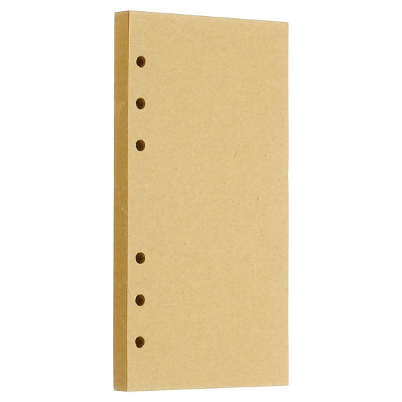 Uxcell A6 Refill Paper, Unlined Blank Kraft Paper Refillable Paper 6 Hole Filler Inserts Loose Leaf for 6 B5 Ring Binder, 80 Sheets/160 Pages, Beige