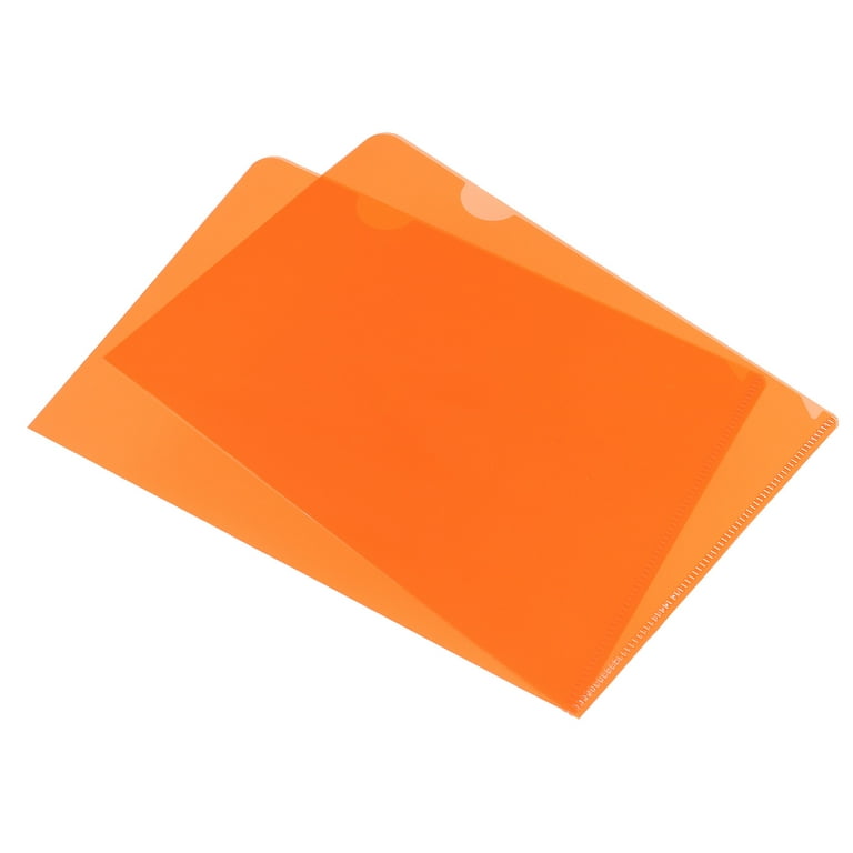 Uxcell A5 Clear Document Pouch Plastic L Type Folders, Orange 12