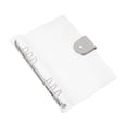 thumbnail image 1 of Uxcell A5 Clear Notebook Binder, Transparent Soft Polyvinyl chloride 6-Ring Refillable Planner Cover Planner Binder with Snap Button Closure for Journal  Planner Office Organizer Accessories, Gray, 1 of 6