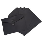 Uxcell A5 Document Filing Envelopes Pocket String File Folders, Black 5 Pack