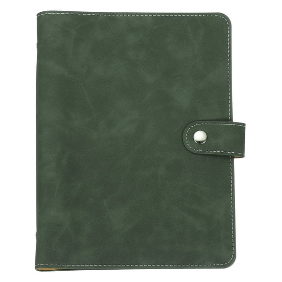 Uxcell A5 PU Leather Binder Cover, 6 Ring Loose Leaf Binder Protector Round Ring Binder Cover Refillable Notebook Binder for Meeting Photocard Budget Notebook Folder, Green
