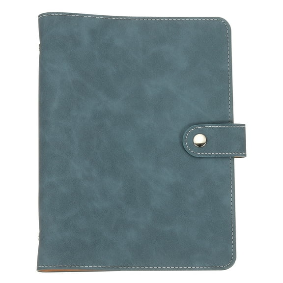 Uxcell A5 PU Leather Binder Cover, 6 Ring Loose Leaf Binder Protector Round Ring Binder Cover Refillable Notebook Binder for Meeting Photocard Budget Notebook Folder, Blue