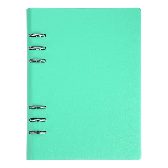 Uxcell A5 PU Leather Binder Cover, 6 Round Ring Loose Leaf Notebook Protector Soft Refillable Notebook DIY Binder Cover for Planner Travel Journal Photocard Collection, Green