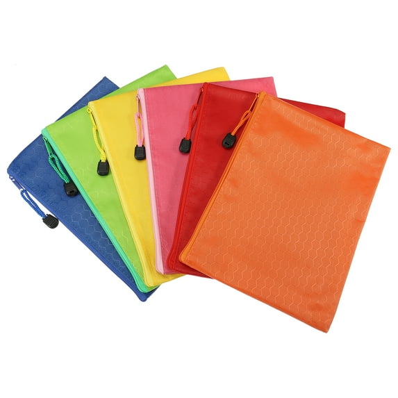 Uxcell A5 Pocket Storage Accessory Waterproof Zipper Bags, Multicolor 12 Pack