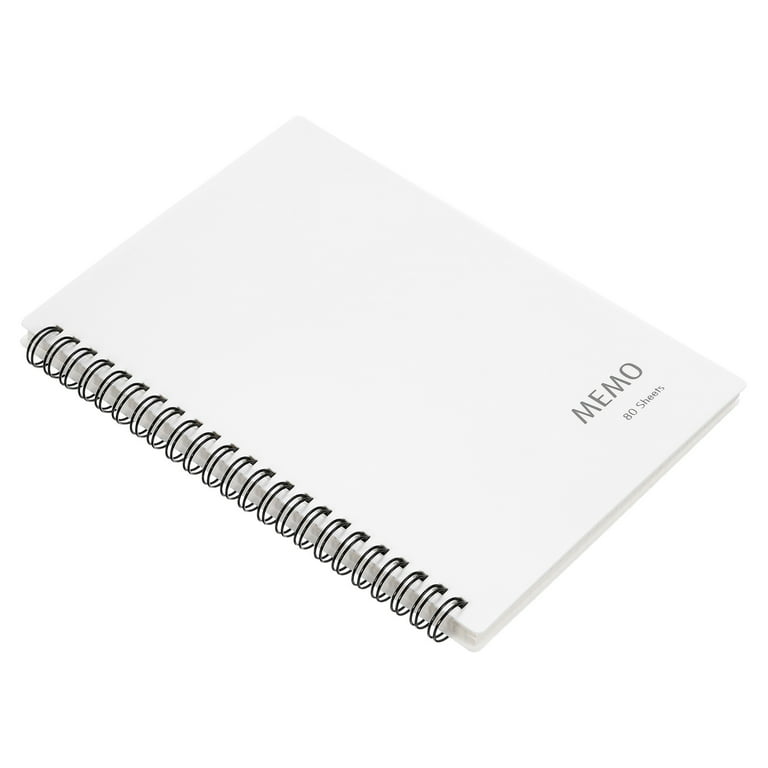 Uxcell A5 Spiral Graph Notebook 80 Sheets Grid Paper Hardcover Memo Pad,  White 3 Pack 