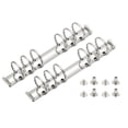 thumbnail image 1 of Uxcell A6 6 Hole Ring Binder Mechanisms, 2 Set 0.8" O Ring Replacement Binder Planner Loose Leaf Binding Spines with Switches for Organizers DIY Fill Paper Storage Folder, 30mm Silver, 1 of 7