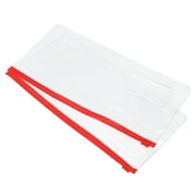 Uxcell A6 Clear Bill Document Pocket Zipper Envelope File Bags, Red 10 Pack