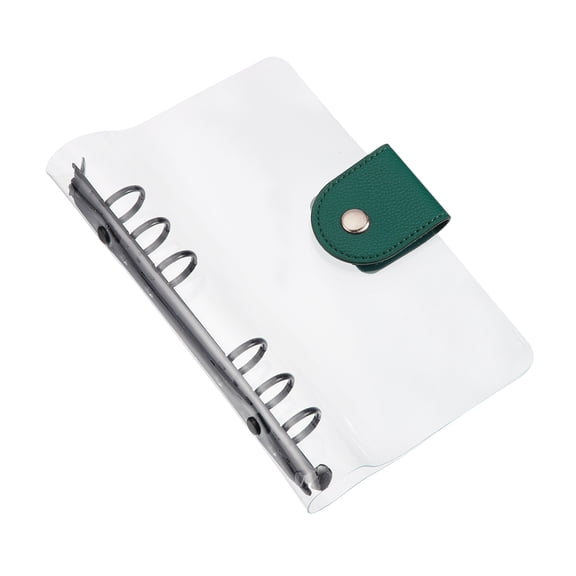 Uxcell A6 Clear Notebook Binder, Transparent Soft Polyvinyl chloride 6-Ring Refillable Planner Cover Planner Binder with Snap Button Closure for Journal Planner Office Organizer Accessories, Blue