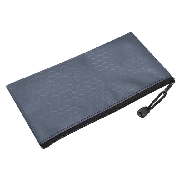 Uxcell A6 Document Pocket Storage Pouch Waterproof Zipper File Bags, Gray 5 Pack