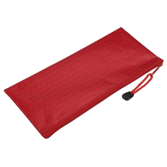 Uxcell A6 Document Pocket Storage Pouch Waterproof Zipper File Bags, Red 5 Pack