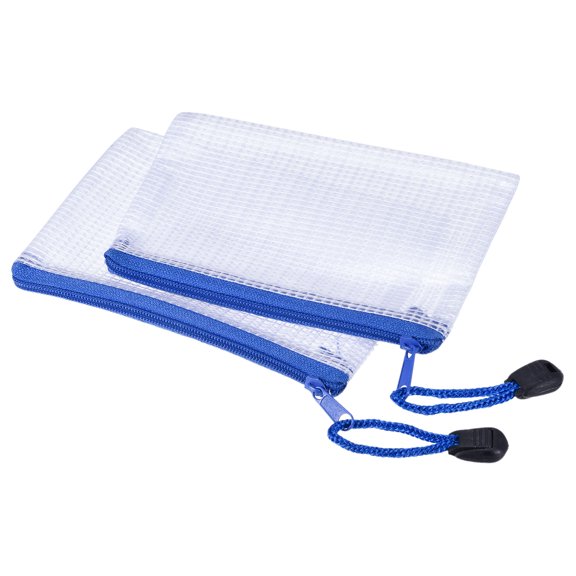 Uxcell A6 File Document Pockets Bill Pouch Mesh Zipper Bags, White 6 Pack