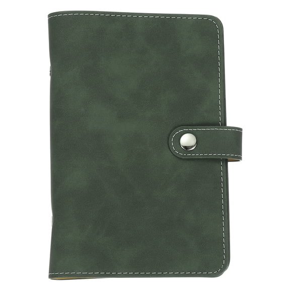 Uxcell A6 PU Leather Binder Cover, 6 Ring Loose Leaf Binder Protector Round Ring Binder Cover Refillable Notebook Binder for Meeting Photocard Budget Notebook Folder, Green
